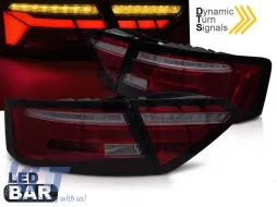 Kit de feux arrière LED tuning adapté pour Audi A5 2011-2016 avec base fumée rouge, comprenant un clignotant dynamique, gauche et droit-image-6151707