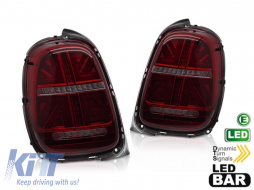 image-69-Kit de luces traseras LED adecuado para Mini Cooper F55 hatchback 5 puertas 2012-2017, F56 hatchback 3 puertas, F57 convertible 2014-2017 con base ahumada roja, para conector de 6 pines, señal de giro