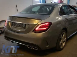 Kit de luces traseras LED tuning adecuado para Mercedes C-Class W205 sedán 2014-2018, base rojo blanco, con señal de giro dinámica, izquierda y derecha-image-6152114
