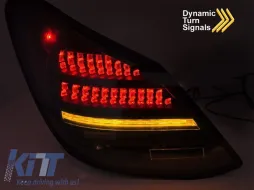 Kit de luces traseras LED tuning adecuado para Mercedes Clase C W205 sedán 2014-2021, base negro-rojo, con intermitente dinámico, izquierdo y derecho-image-6152171