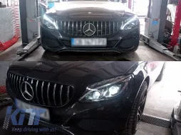 Kit de phares à LED adapté pour Mercedes C-Class W205 2014-2018 avec base noire, gauche et droite-image-6153045