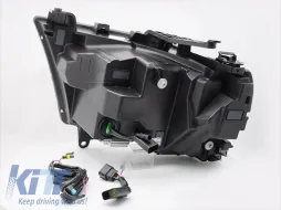 Kit de phares à LED tuning adapté pour Dodge Ram 1500 2019-2022 avec base noire, présentant des clignotants dynamiques, pour le modèle avec feux DRL d'origine, gauche et droit-image-6238359