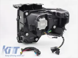 Kit de phares à LED tuning adapté pour Ford F150 2008-2014 avec base noire, pour le modèle avec feux DRL d'origine, avec clignotants dynamiques, avec fonction 