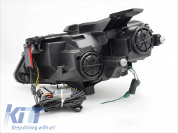 Kit de phares à LED tuning adapté pour Chevrolet Camaro 2016-2018 avec base chromée, featuring des clignotants dynamiques, pour le modèle avec feux de jour d'origine, gauche et droit-image-6152803