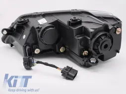 Kit de phares à LED tuning adapté pour Volkswagen Jetta 2011-2018 avec base noire, pour le modèle avec des phares halogènes d'origine, avec clignotants dynamiques, gauche et droit-image-6238787