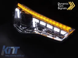 Kit de phares au xénon adapté pour Audi A5 2011-2016 avec clignotant dynamique, base chromée, pour le modèle avec feux de jour, sans AFS, gauche et droit-image-6152401