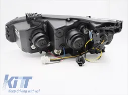 Kit de phares LED adapté pour Honda Civic X 2016-2021 hatchback, berline, coupé avec base noire, présentant des clignotants dynamiques, pour le modèle avec feux de jour d'origine, gauche et droit-image-6152953