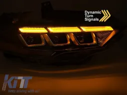 Kit de phares LED de tuning adapté pour Ford Mustang 2018-2021 avec base noire, pour le modèle avec feux de jour d'origine, avec clignotants dynamiques, gauche et droit-image-6152939