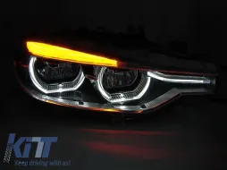 Kit de phares LED tuning adapté pour BMW Série 3 F30, F31 2015-2018 avec base chromée, gauche et droite, pour le modèle avec phares halogènes-image-6152653