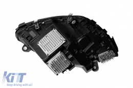 Kit de phares LED tuning adapté pour Mercedes Classe C W205, S205 2014-2018 avec base chromée, gauche et droite-image-6150278