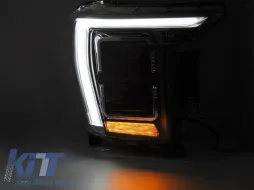 Kit de phares tuning LED adapté pour Ford F150 2020-2023 avec base noire, pour le modèle avec feux DRL d'origine, gauche et droit-image-6238430