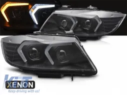 Kit di fari Xenon adatto per BMW Serie 3 E90 berlina, E91 touring LCI 2009-2011 con base nera-image-6152665