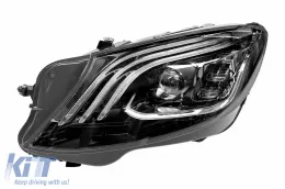 Kit di tuning per fari a LED adatto per Mercedes Classe S W222 2013-2017, adatto per paraurti anteriore 2013-2017, base nera, sinistra e destra-image-6151415