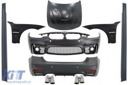 image-70-Kit dla BMW F30 11-19 EVO M3 Look Przednie błotniki Maska kaptura Porady Chrom