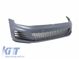 Kit für VW Golf VII 7 13-16 GTI Look Stoßstange Seitenschweller Auspuff System-image-6057578