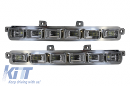 Kit Front BullBar and LED Roof Spoiler with Upper Spoiler Lip and LED DRL Extension suitable for Mercedes G-Class W463 (1989-2018) G63 G65 Design-image-6061611