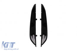 Kit Front Bumper Flaps Side Fins Flaps suitable for Mercedes A-Class W177 V177 (04.2018-2022) A35 Design Black Edition-image-6063397