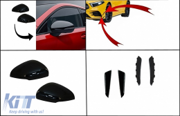 image-12-Kit Front Bumper Flaps Side Fins Flaps suitable for Mercedes A-Class W177 V177 (05.2018-2022) with Mirror Covers A35 Design Black Edition