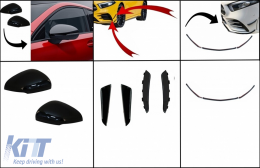 image-13-Kit Front Bumper Flaps Side Fins Flaps suitable for Mercedes A-Class W177 V177 (05.2018-2022) with Bumper Lip Extension and Mirror Cover A35 Design Black Edition