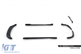 Kit Maxton Design per minigonne, paraurti anteriore e posteriore e tetto adatto per BMW X3 G45 con pacchetto M dopo il 2024, verniciato di nero-image-6144124