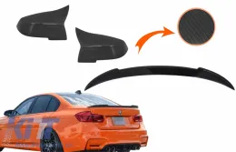 image-8-Kit Osłony lusterek & Spoiler bagażnika Dla serii 3 F30 2011-2018 M4 Look Węgiel