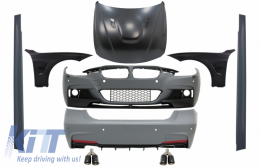 image-28-Kit para BMW 3 F30 11-19 M-Perform Look Consejos Carbón Defensas Negro capucha