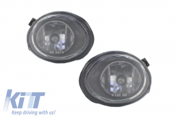 Kit para BMW 5 E39 97-03 Doble salida M5 Look Faros antiniebla Cromo Rejillas Negro-image-6000005