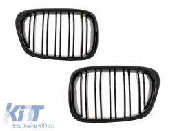 Kit para BMW 5 E39 97-03 Doble salida M5 Look Faros antiniebla Cromo Rejillas Negro-image-6000006