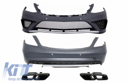 Kit para Mercedes W222 13-06.17 S65 Look con Escape Silenciador Consejos Negro-image-6024666