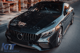 Kit per Mercedes S Coupe C217 Sport Line 2015-2021 S65 Look Griglia Diffusore Punte-image-6095386