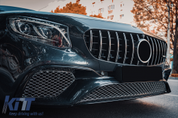 Kit per Mercedes S Coupe C217 Sport Line 2015-2021 S65 Look Griglia Diffusore Punte-image-6095397