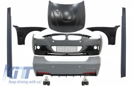 image-30-Kit pour BMW F30 11-19 M-Perform Look Ailes Noir Bonnet capuche Conseils Carbone