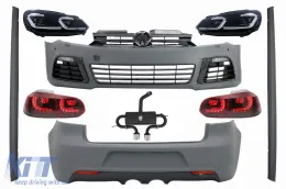 image-8-Kit pour VW Golf 6 MK6 2008-2013 R20 Look Phares Feux Fumée Catback Silencieux