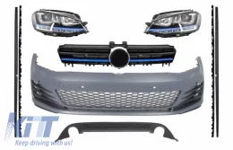 image-4-Kit pour VW Golf 7 VII 12-17 Grille Phares Diffuseur Jupes latérales GTE Look