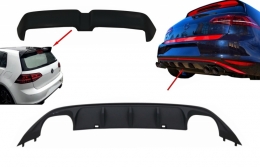 Kit Rear Bumper Air Diffuser ABT Look with Roof Spoiler GTI OETT Design suitable for VW Golf 7 VII (2013-2017) - CORDVWG7ABTG