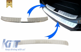 image-52-KIT Rear Bumper Protector Sill Plate Foot Plate Aluminum Cover suitable for BMW X1 E84 LCI (2012-2014)