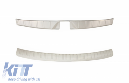 image-55-KIT Rear Bumper Protector Sill Plate Foot Plate Aluminum Cover suitable for SUBARU Forester 2013+