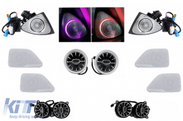 Kit Rejillas Ventilación AC 7 Colores LED Rotativo Tweeters Cubierta altavoz para Mercedes Clase S W222-image-6105211