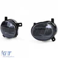 Klare Glas LED Nebelscheinwerfer in Schwarzrauch, geeignet für Audi A4 8K, A6 4F, Q5, Seat Exeo-image-6191898