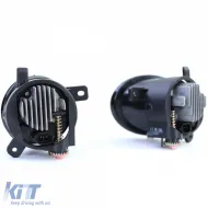 Klare Glas LED Nebelscheinwerfer in Schwarzrauch, geeignet für Audi A4 8K, A6 4F, Q5, Seat Exeo-image-6191900