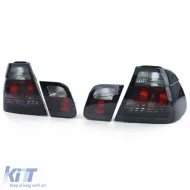 Klare Glas-Rückleuchten, kristall schwarz rauch, geeignet für BMW E46 Limousine 98-01-image-6190671