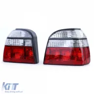 Klare Glas-Rückleuchten rot-weiß, geeignet für VW Golf 3 Limousine Cabriolet 91-97-image-6204387