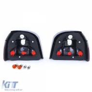 Klare Glas-Rückleuchten rot-weiß, geeignet für VW Golf 3 Limousine Cabriolet 91-97-image-6204389