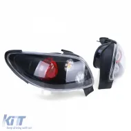 Klare Glas-Rückleuchten schwarz geeignet für Peugeot 206 CC Coupe Cabrio 00-08-image-6195544