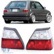 image-8-Klare Glas-Rückleuchten-Set rot-weiß Kristall geeignet für VW Golf II 2 83-91