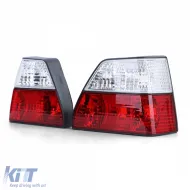Klare Glas-Rückleuchten-Set rot-weiß Kristall geeignet für VW Golf II 2 83-91-image-6190897