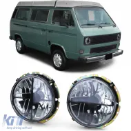 image-30-Klare Glas-Scheinwerfer mit schwarzem Rauch und Fadenkreuz geeignet für VW T2 73-79 + T3 79-92