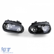 Klare Glas-Scheinwerfer mit schwarzem Nebelscheinwerfer-Set, geeignet für VW Golf IV 4 97-03-image-6190515