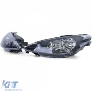 Klare Glas-Scheinwerfer Schwarz H7 H7 + Adapter geeignet für Peugeot 206 1998-2008-image-6198057