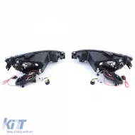 Klare Glas-Scheinwerfer Schwarz H7 H7 + Adapter geeignet für Peugeot 206 1998-2008-image-6198059